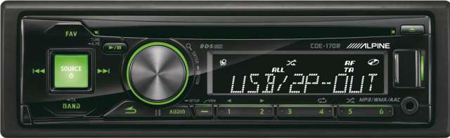 Alpine CDE-170R CD/MP3 Receiver with USB Input