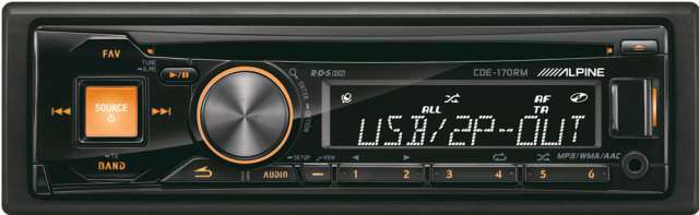 Alpine CDE-170RM CD/MP3 Receiver with USB Input
