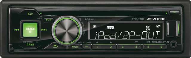 Alpine CDE-171R CD/MP3 Receiver with USB Input & iPod Control