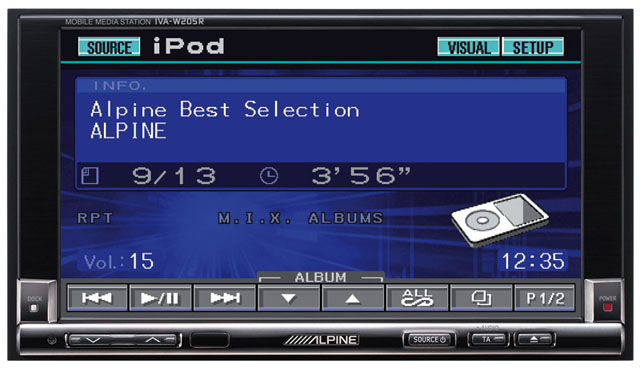 Alpine IVA-W205R Double Din Monitor With DVD Playback