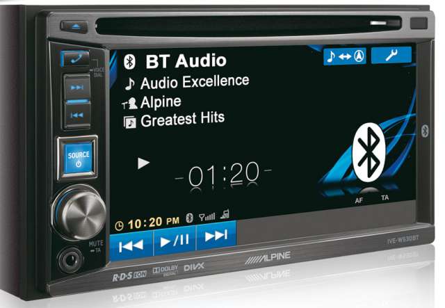 Alpine IVA-W530BT 6.1" DVD/iPod Monitor With Bluetooth - Click Image to Close