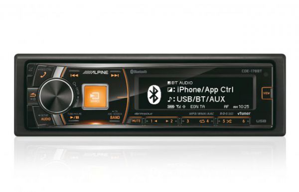 Alpine CDE-178BT CD/MP3/USB Receiver with Bluetooth & iPod - Click Image to Close