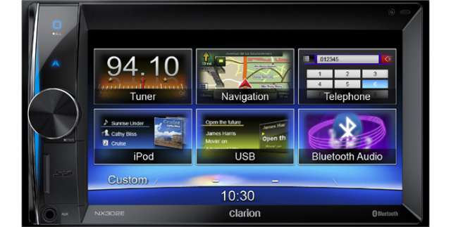 Clarion NX302E Double Din Mechless Unit With Navigation