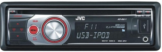JVC KD-R611 CD/MP3/WMA Receiver with Direct iPod Control & USB - Click Image to Close