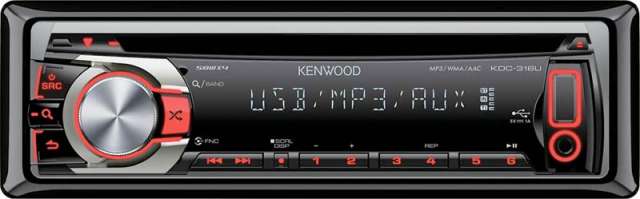 Kenwood KDC-316UR CD/MP3/AUX Receiver with USB Input - Click Image to Close