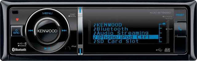 Kenwood KDC-BT92SD CD/MP3/SD/USB/iPhone Receiver With Bluetooth - Click Image to Close
