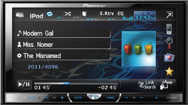 Pioneer AVH-4400BT CD/MP3/iPod/DVD Recevier With Bluetooth