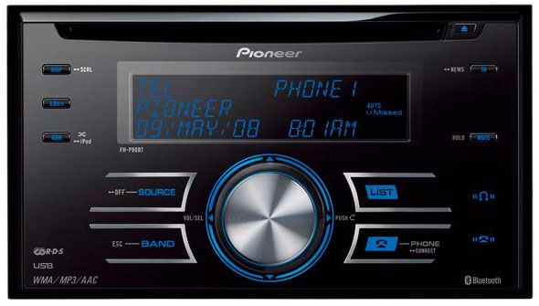 Pioneer FH-P80BT Double Din CD/MP3/USB/Bluetooth Receiver - Click Image to Close