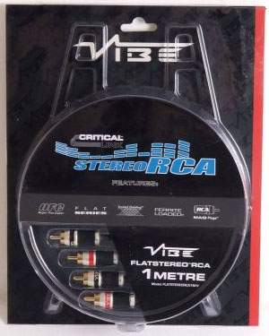 Vibe Flat Stereo RCA 1.0 metre RCA lead