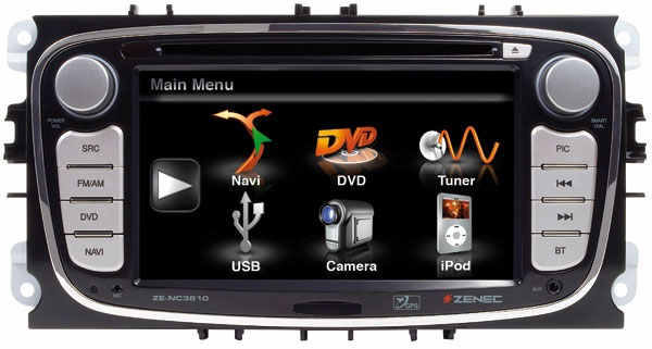 Zenec ZE-NC3810 Double Din CD/MP3/DVD With Navigation Receiver - Click Image to Close