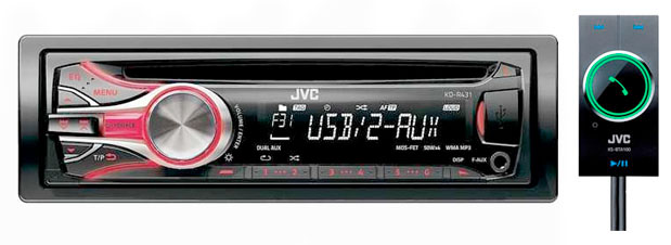 JVC KD-R431 CD/MP3/USB Receiver With Bluetooth Connectivity [JVC KD-R431 + BT]