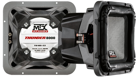 MTX T810S-44 Dual 4 OHM 10" 1600W Square Subwoofer