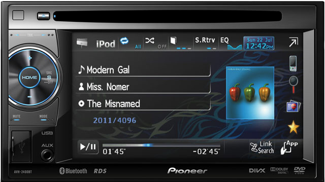 Pioneer AVH-2400BT Double Din CD/MP3 Recevier with DVD Playback